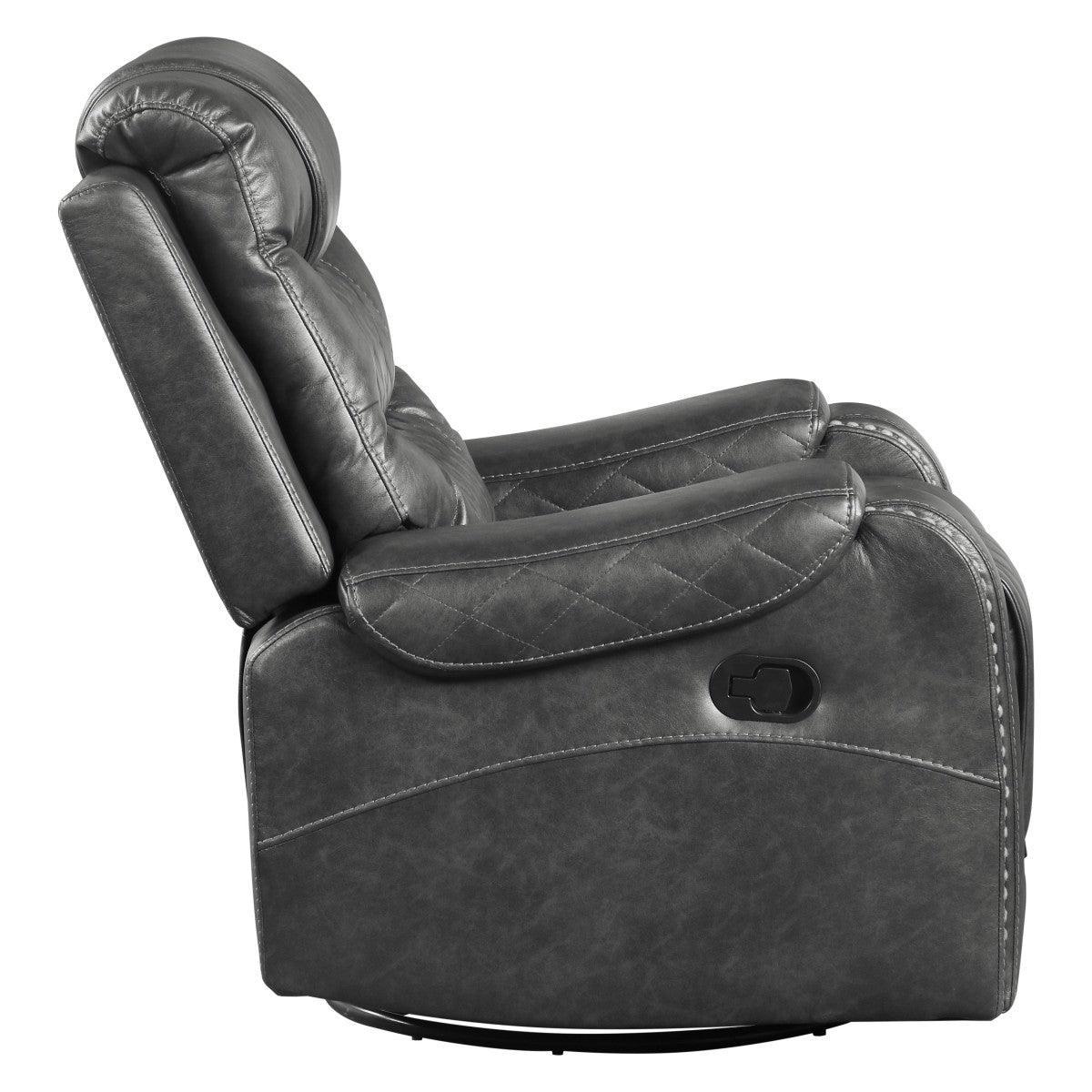 Putnam Gray Swivel Glider Reclining Chair - Image 3