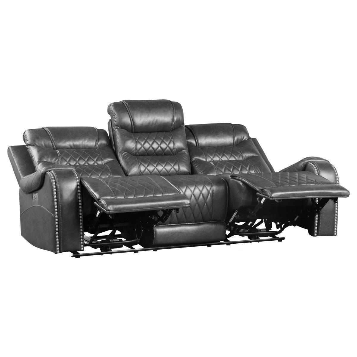 Putnam Gray Power Double Reclining Sofa - Image 3