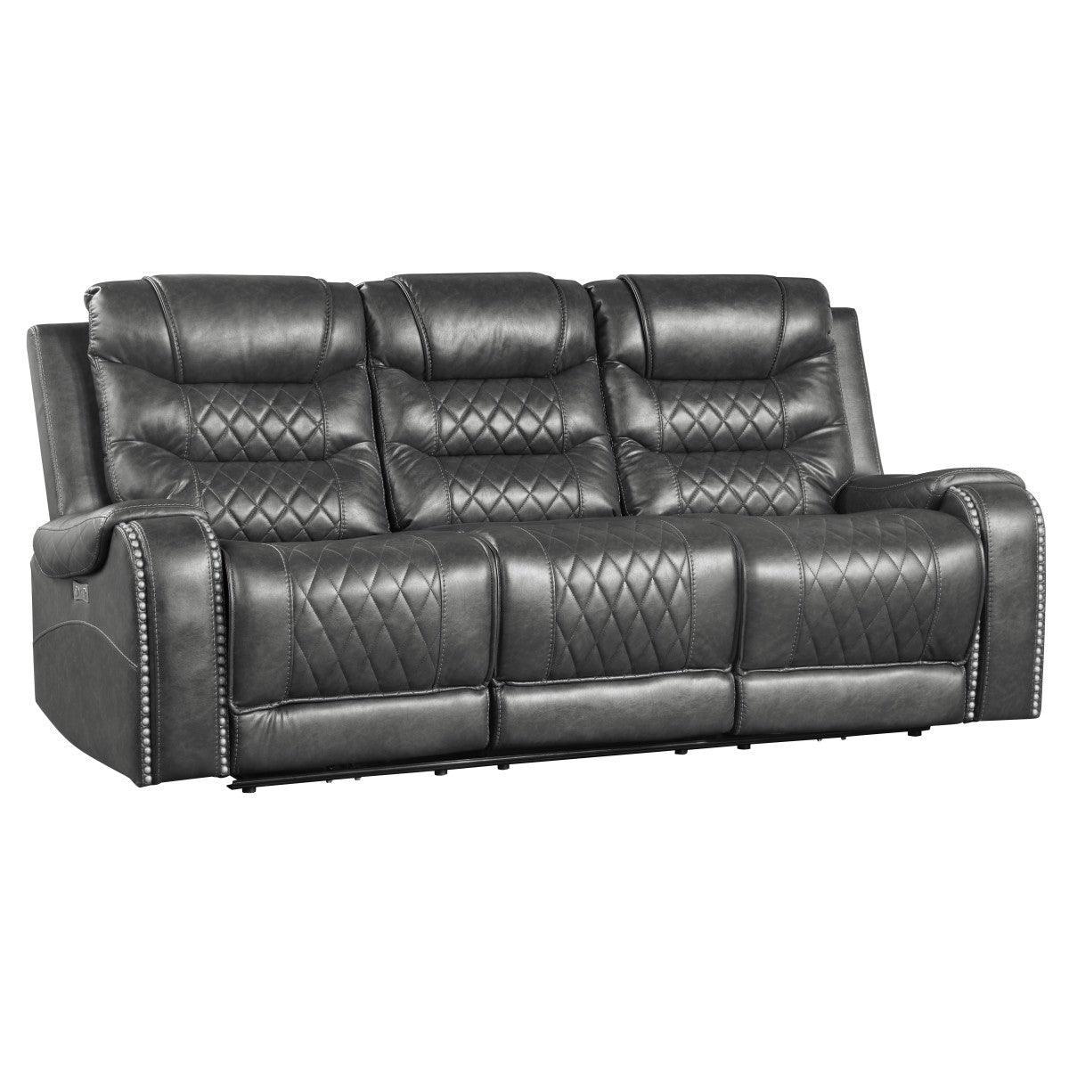 Putnam Gray Power Double Reclining Sofa - Image 2