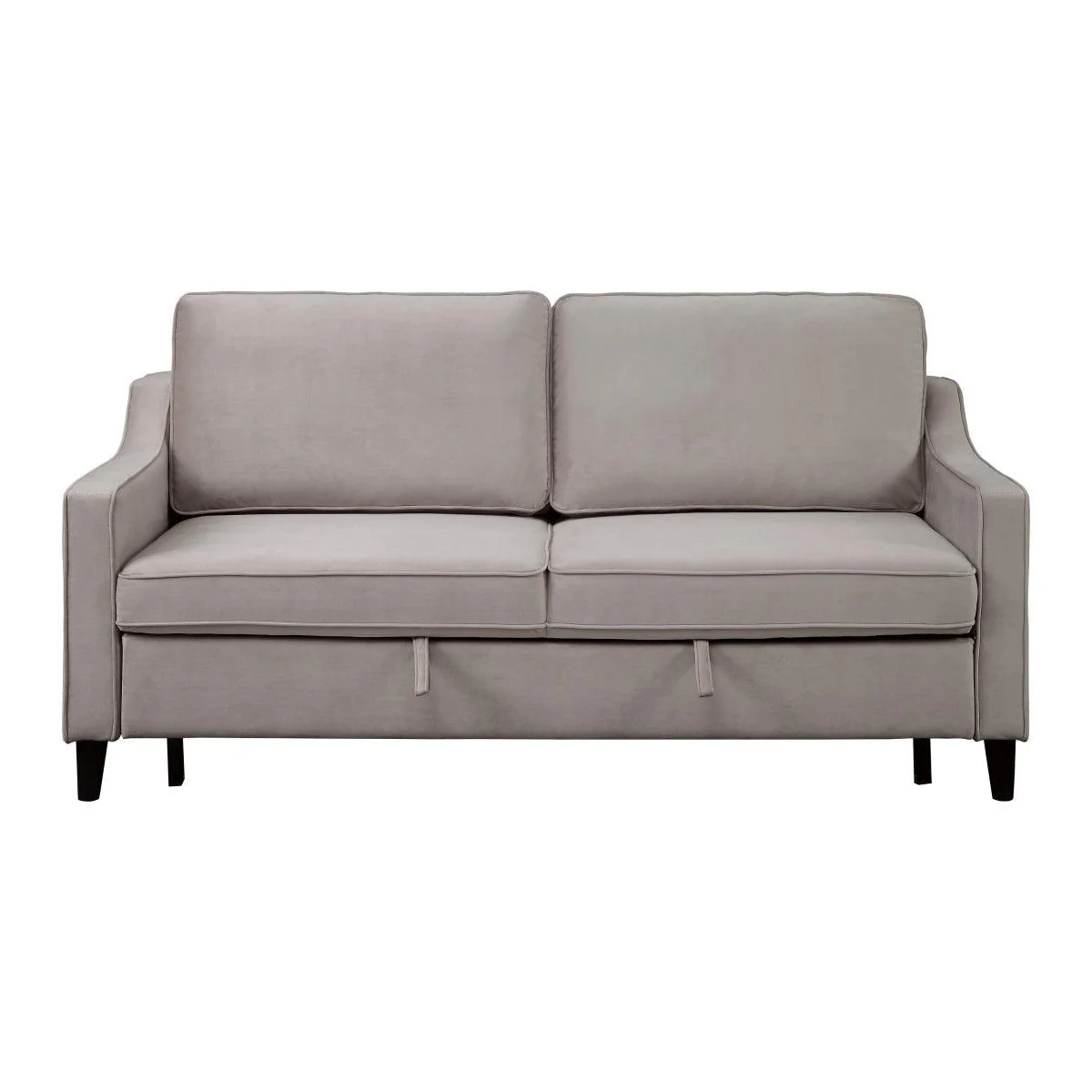 Adelia Cobblestone Velvet Fabric Convertible Sofa With Pull out Bed - Image 1