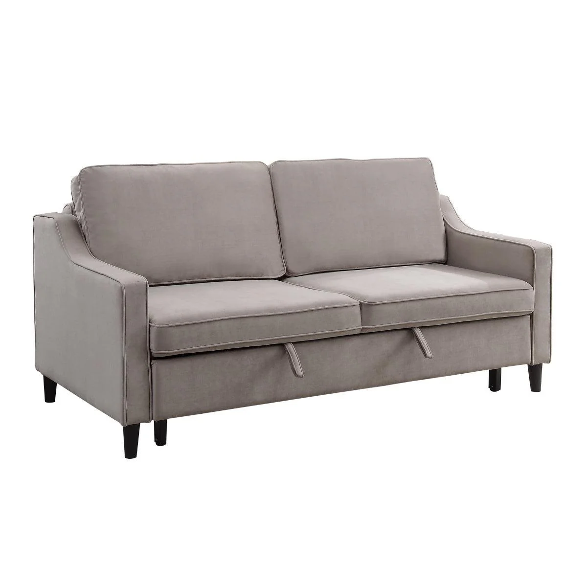 Adelia Cobblestone Velvet Convertible Sofa With Pull out Bed - Image 2