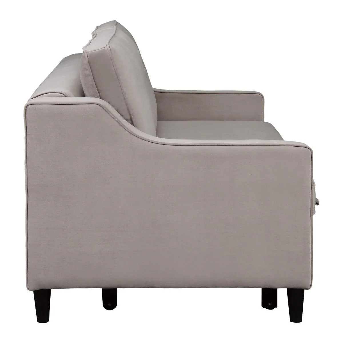 Adelia Cobblestone Velvet Fabric Convertible Sofa With Pull out Bed - Image 3