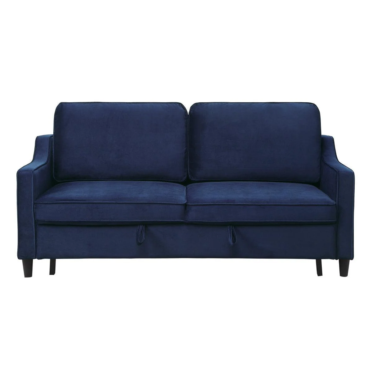 Adelia Navy Velvet Fabric Convertible Sofa With Pull out Bed