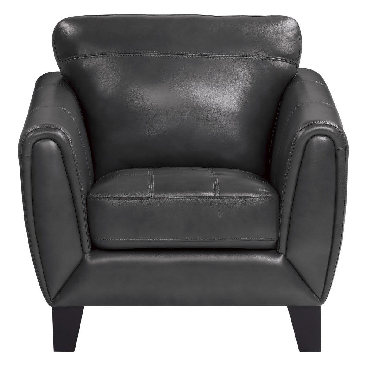 Spivey Dark Gray Top Leather Faux Leather Chair - Image 1