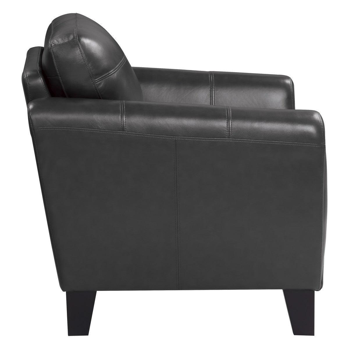 Spivey Dark Gray Top Leather Faux Leather Chair - Image 3