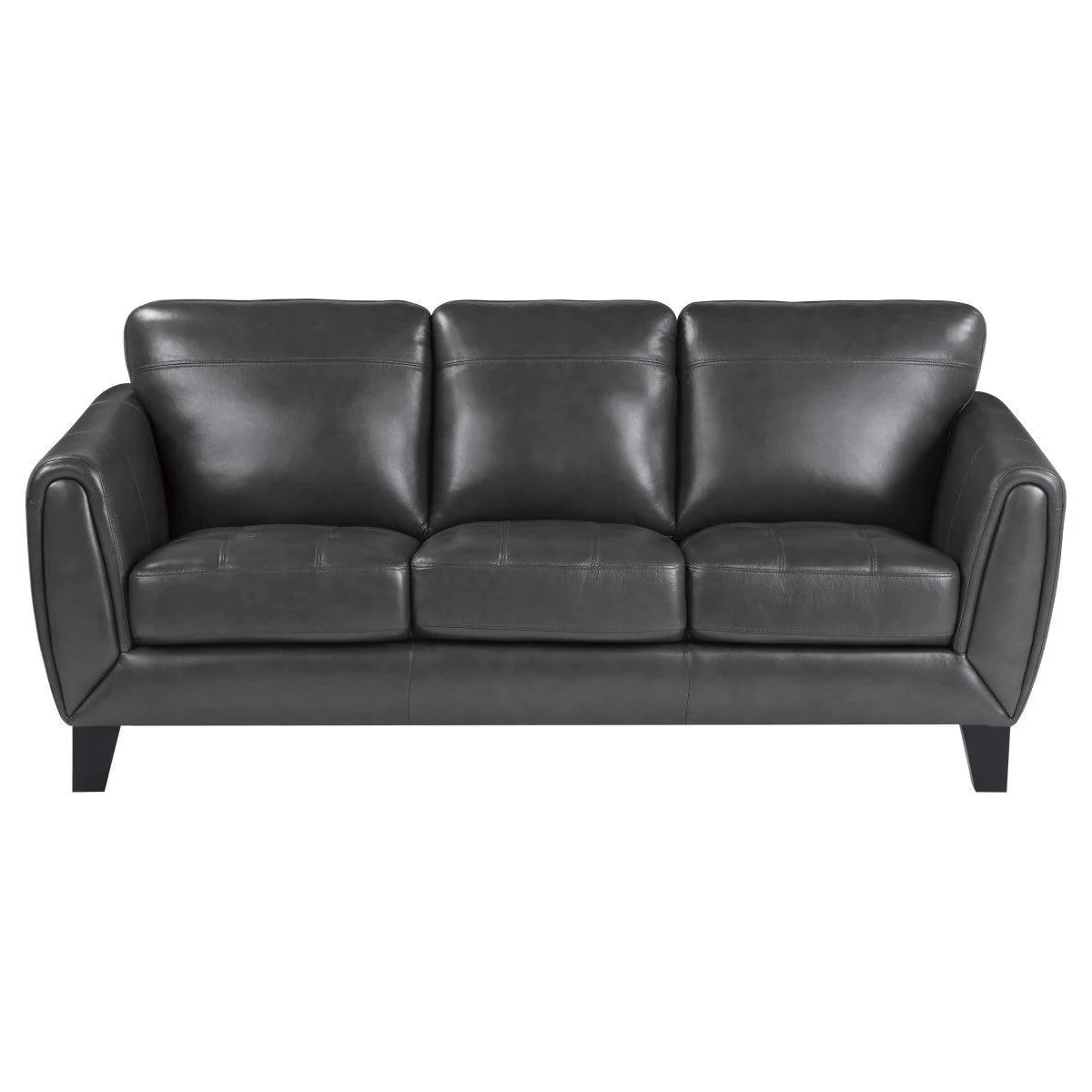 Spivey Dark Gray Top Leather Sofa - Image 1