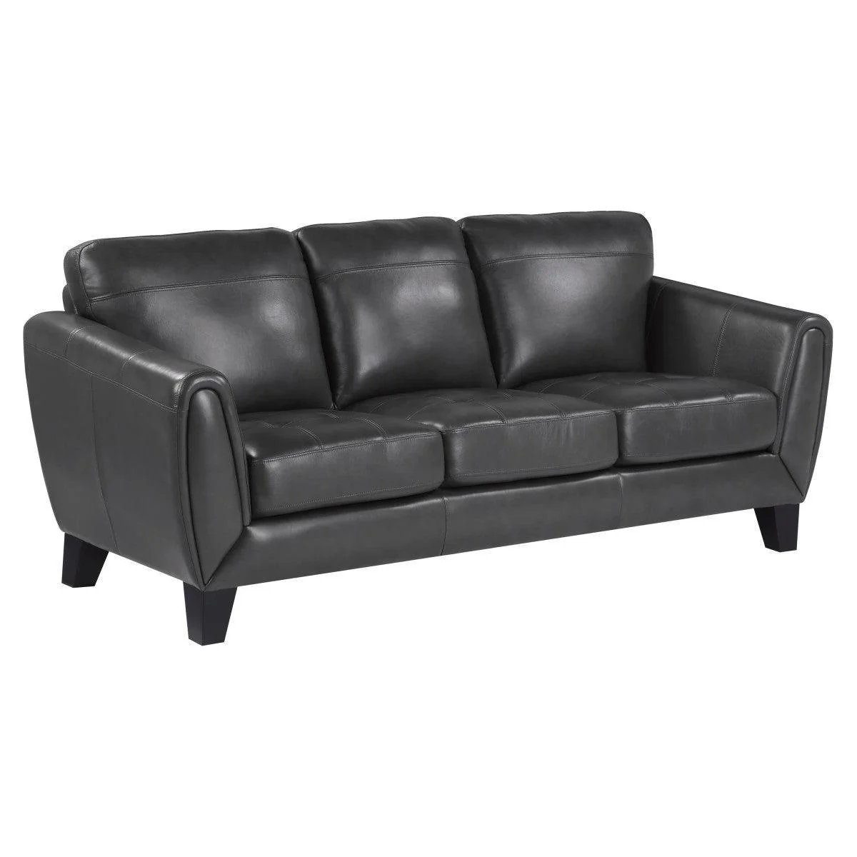 Spivey Dark Gray Top Leather Sofa - Image 2