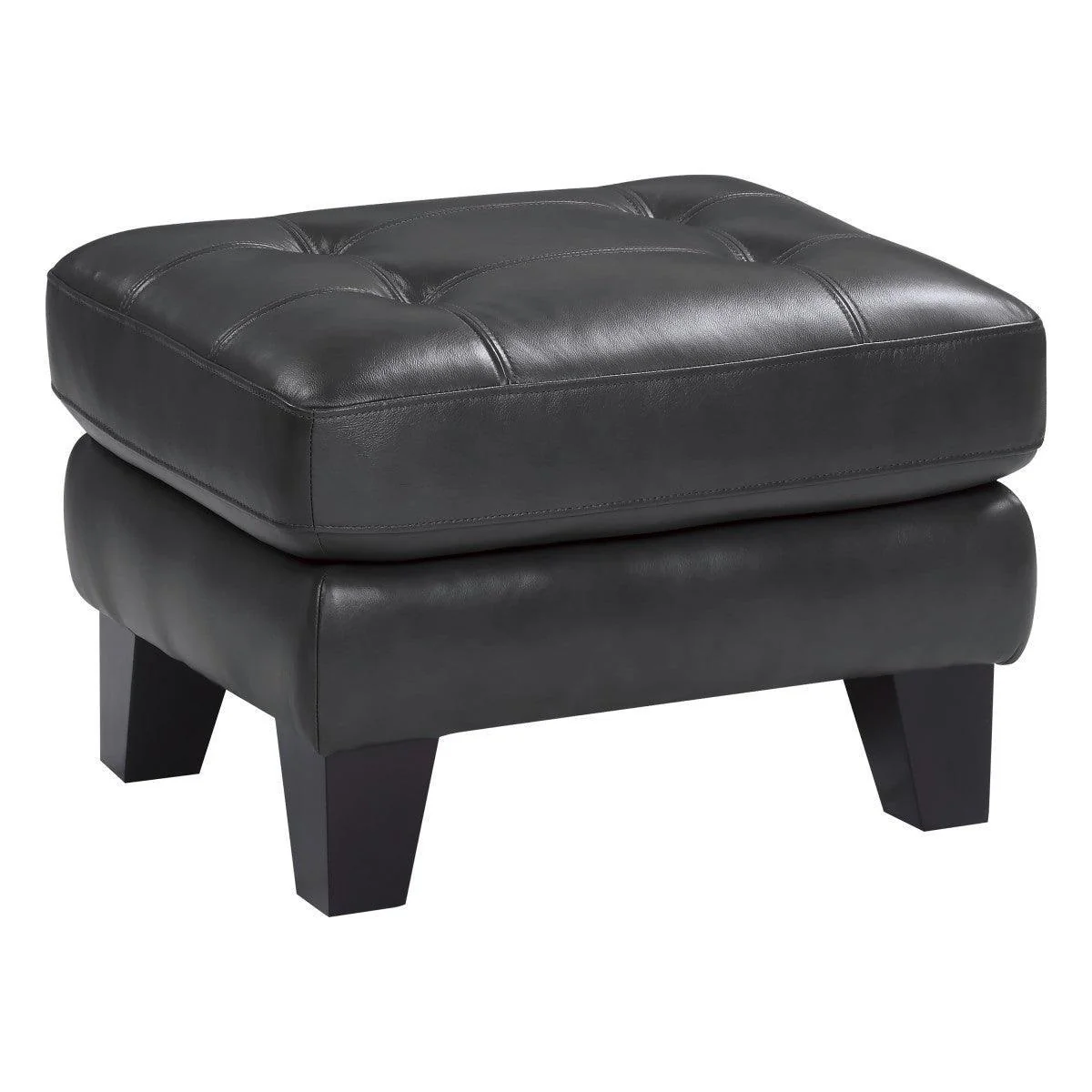 Spivey Dark Gray Faux Leather Ottoman - Image 2