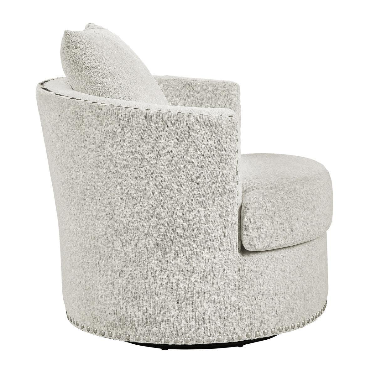 Morelia Beige Fabric Swivel Chair - Image 3