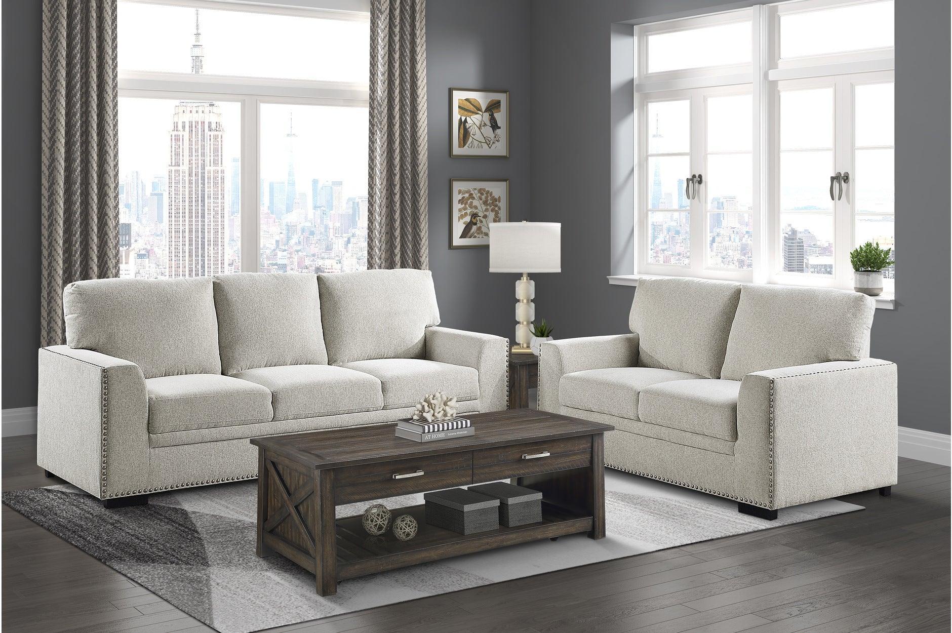 Morelia Beige Fabric Living Room Set - Image 1