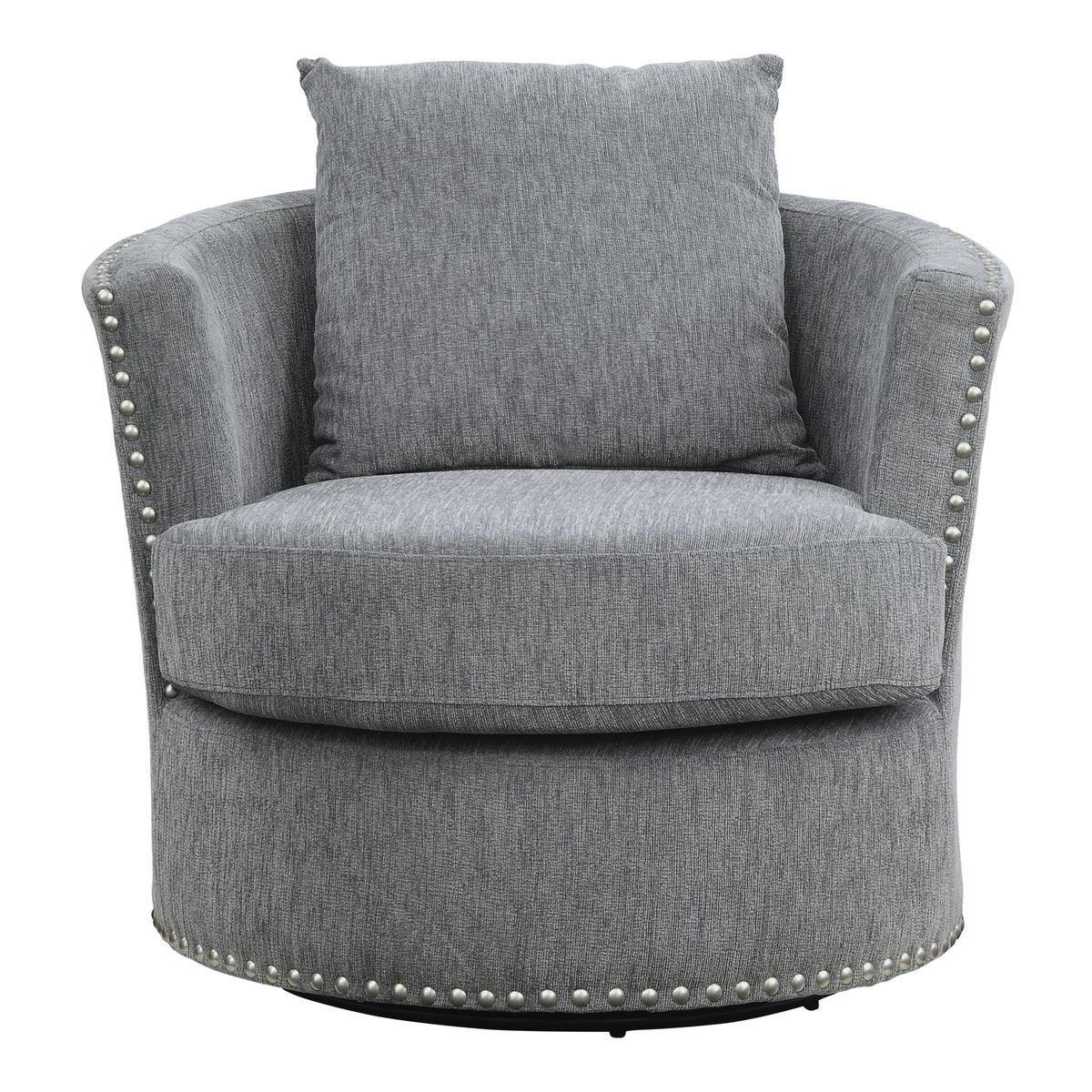 Morelia Gray Fabric Swivel Chair - Image 1