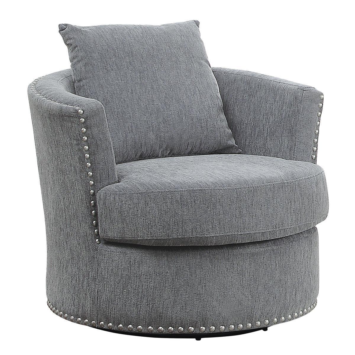 Morelia Gray Fabric Swivel Chair - Image 2
