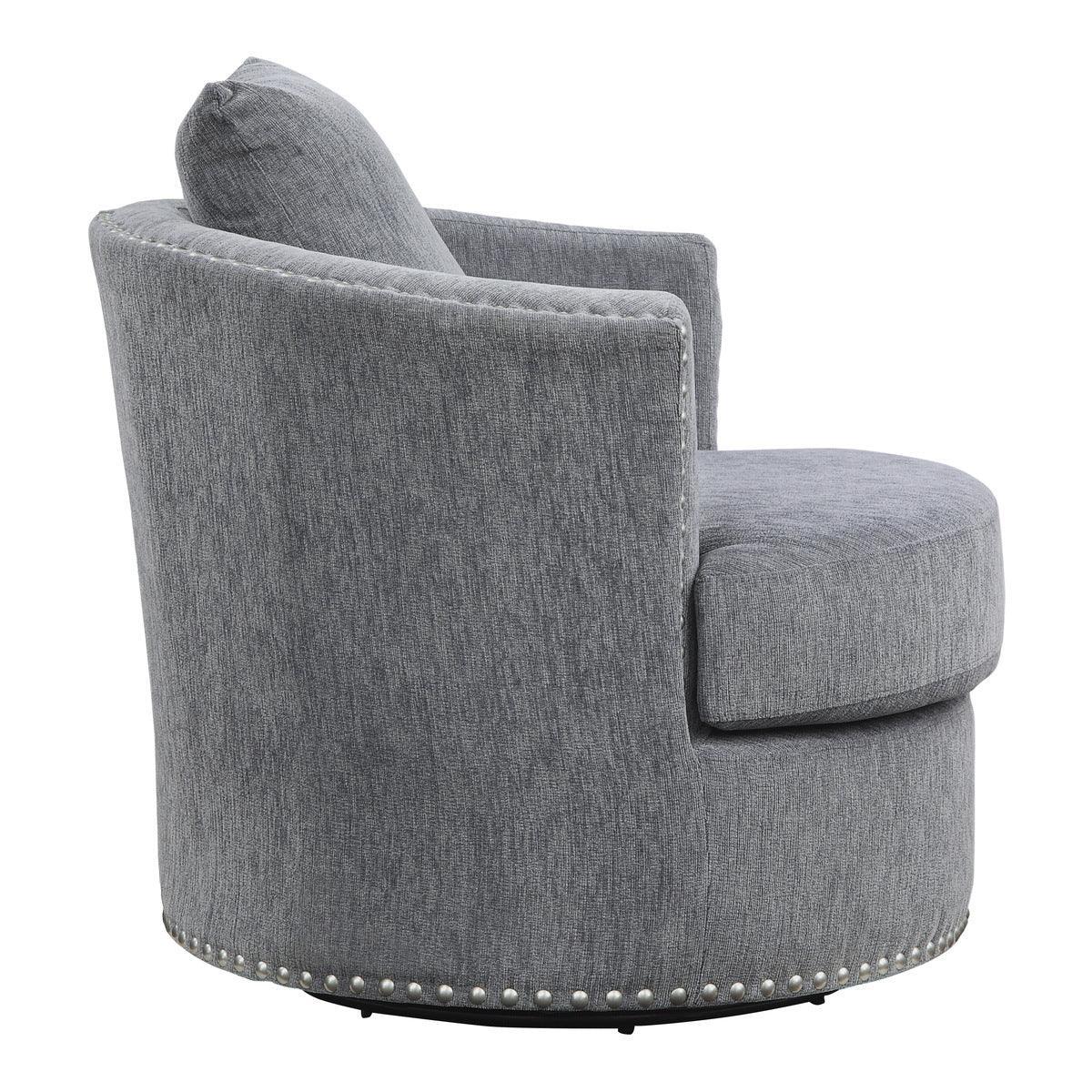 Morelia Gray Fabric Swivel Chair - Image 3