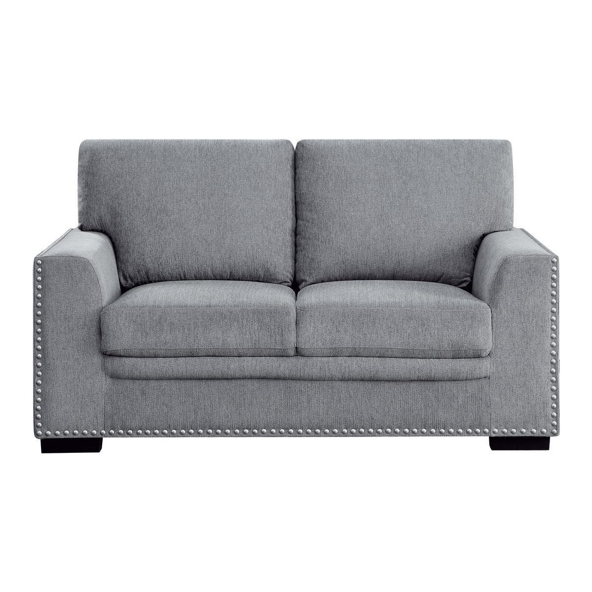 Morelia Gray Fabric Loveseat - Image 1