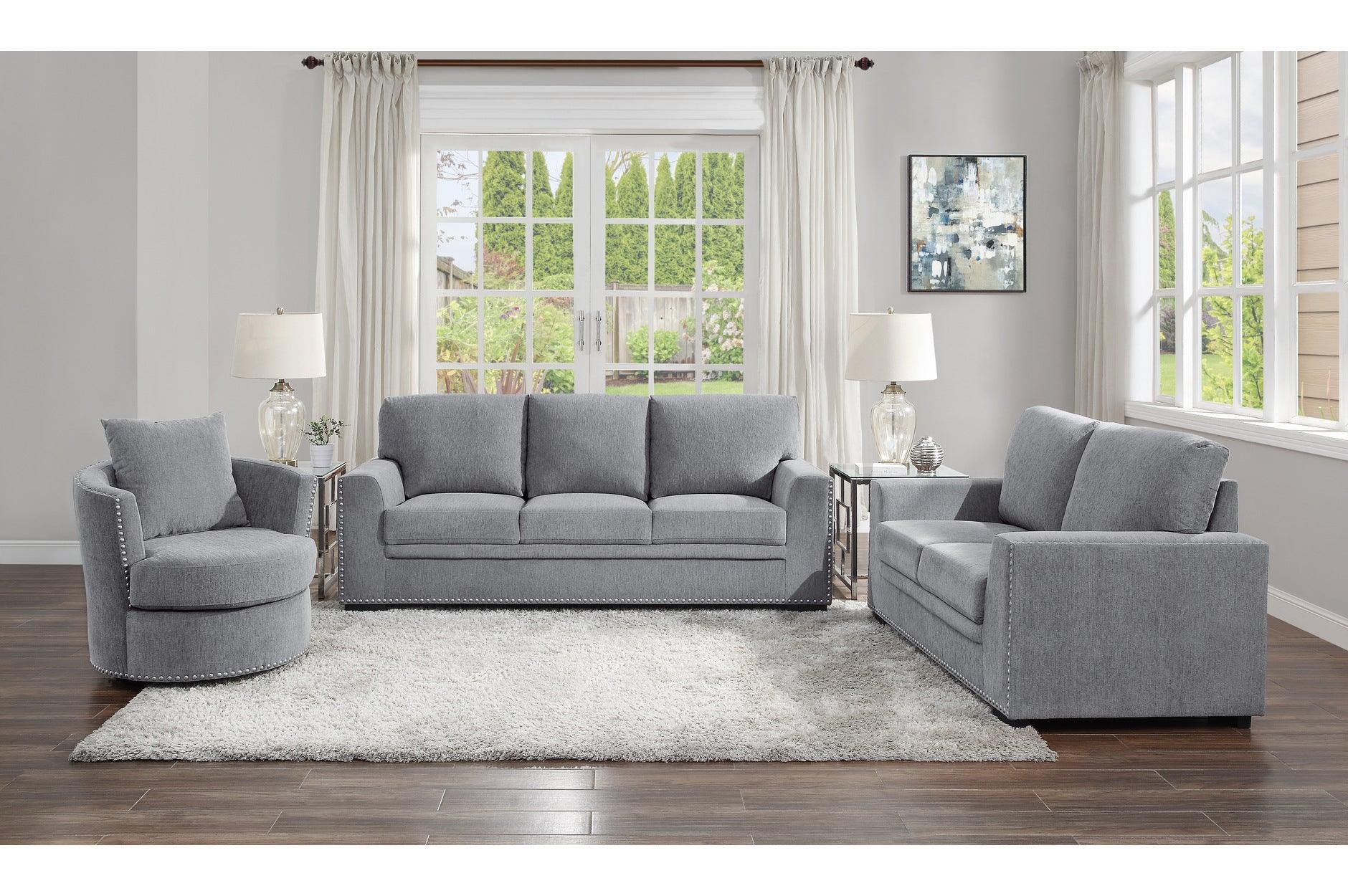 Morelia Dark Gray Fabric Living Room Set - Image 2