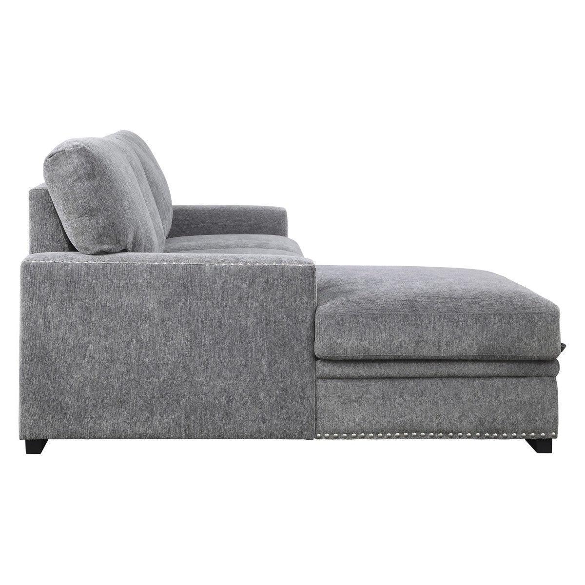 Morelia Gray Fabric 2-Piece Sectional With Pull out Bed Left Chaise - Image 3