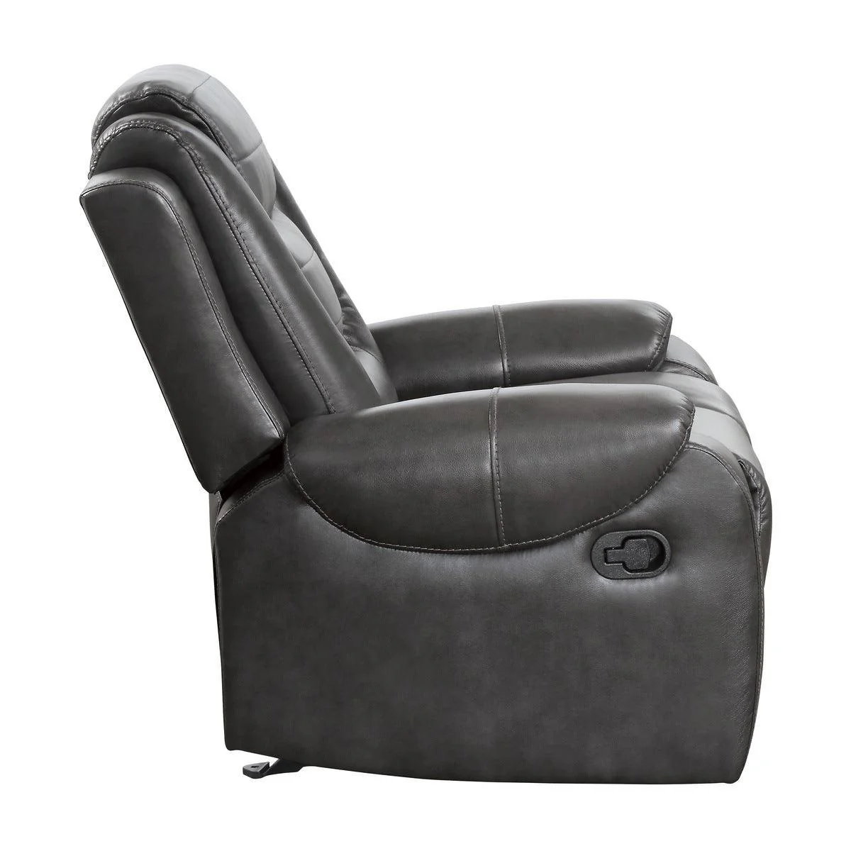 Briscoe Light Dark Gray Faux Leather Glider Reclining Chair - Image 3