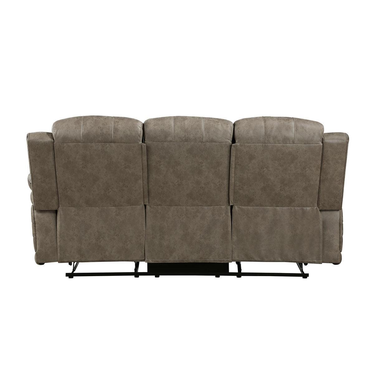 Centeroak Sandy Brown Double Reclining Sofa - Image 3