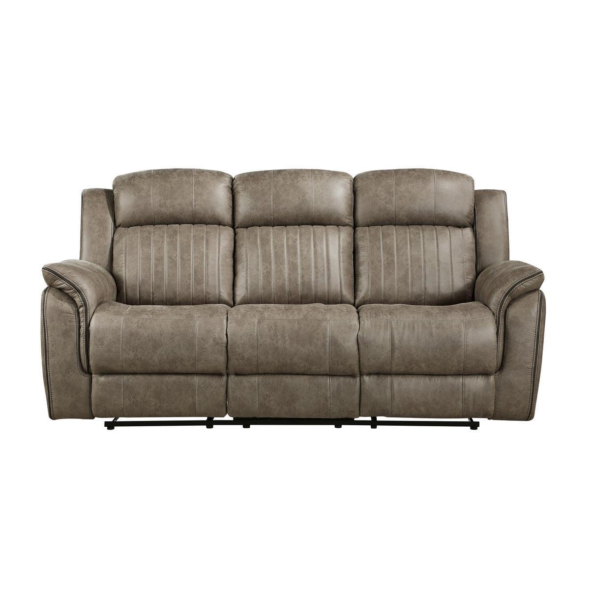 Centeroak Sandy Brown Double Reclining Sofa - Image 1