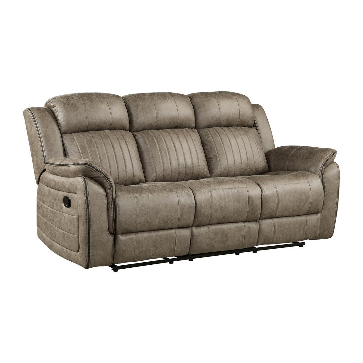 Centeroak Sandy Brown Double Reclining Sofa - Image 2