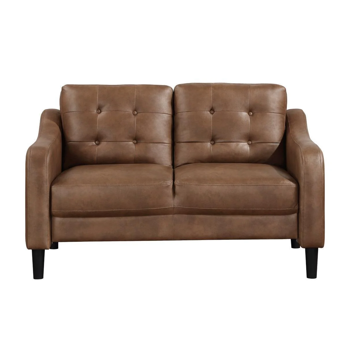 Mallory Brown Microfiber Loveseat - Image 1