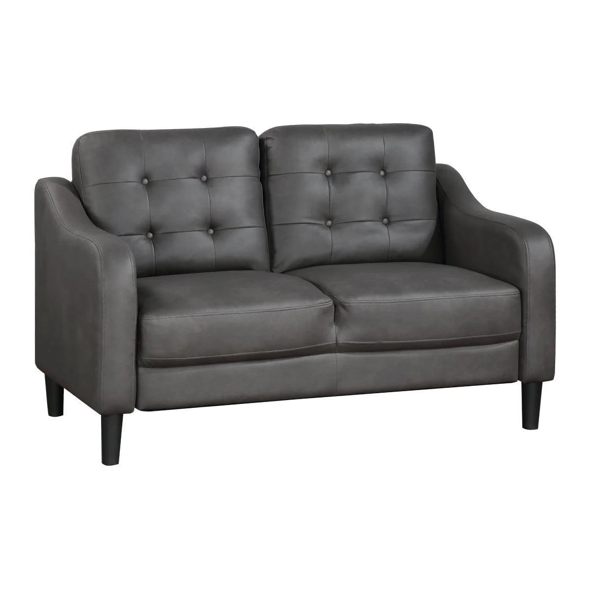 Mallory Gray Microfiber Loveseat - Image 2