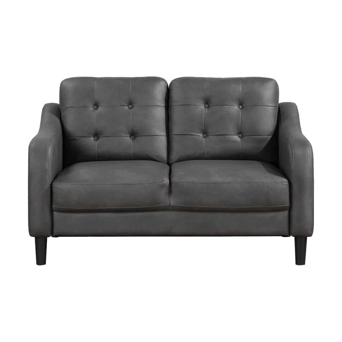 Mallory Gray Microfiber Loveseat - Image 1