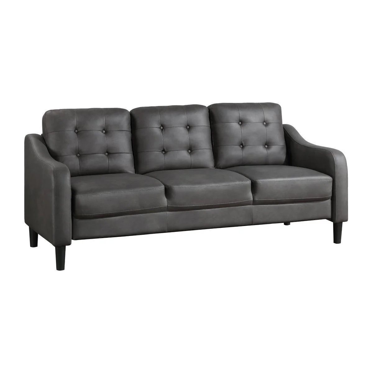 Mallory Gray Microfiber Sofa - Image 2