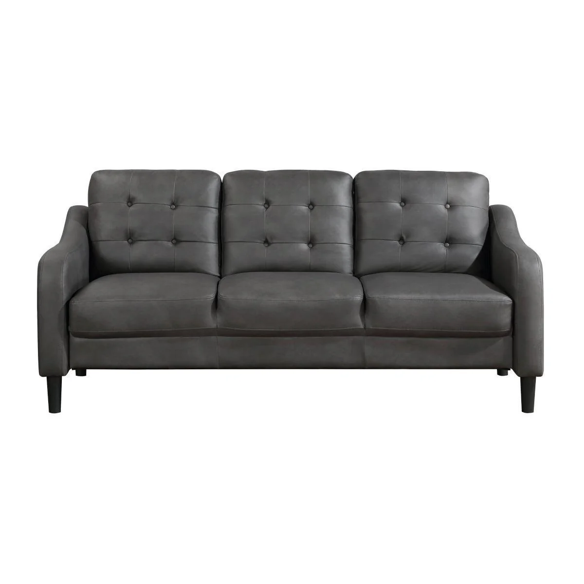 Mallory Gray Microfiber Sofa - Image 1