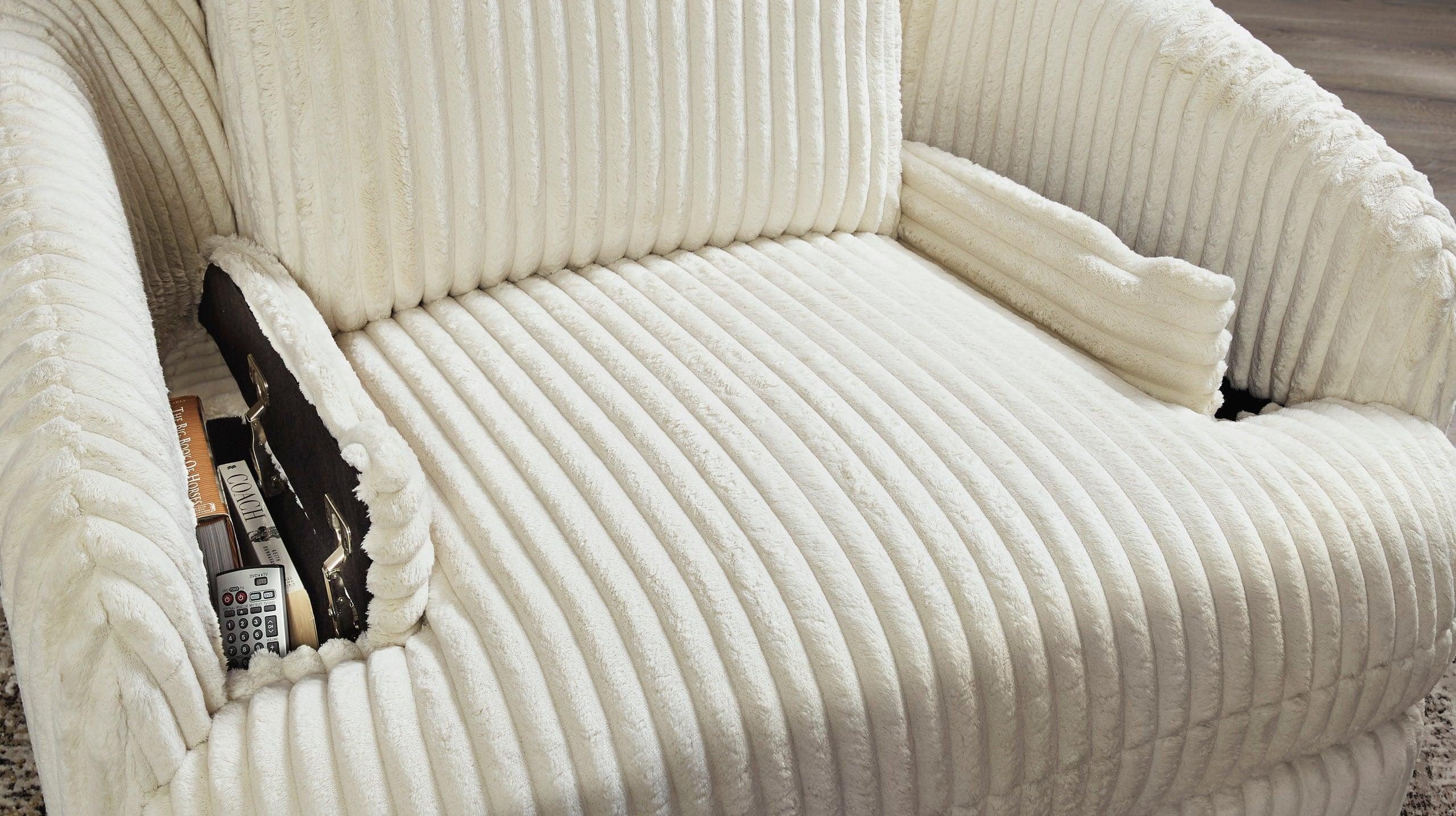 Tie-breakers Ivory Swivel Glider Recliner - Image 3