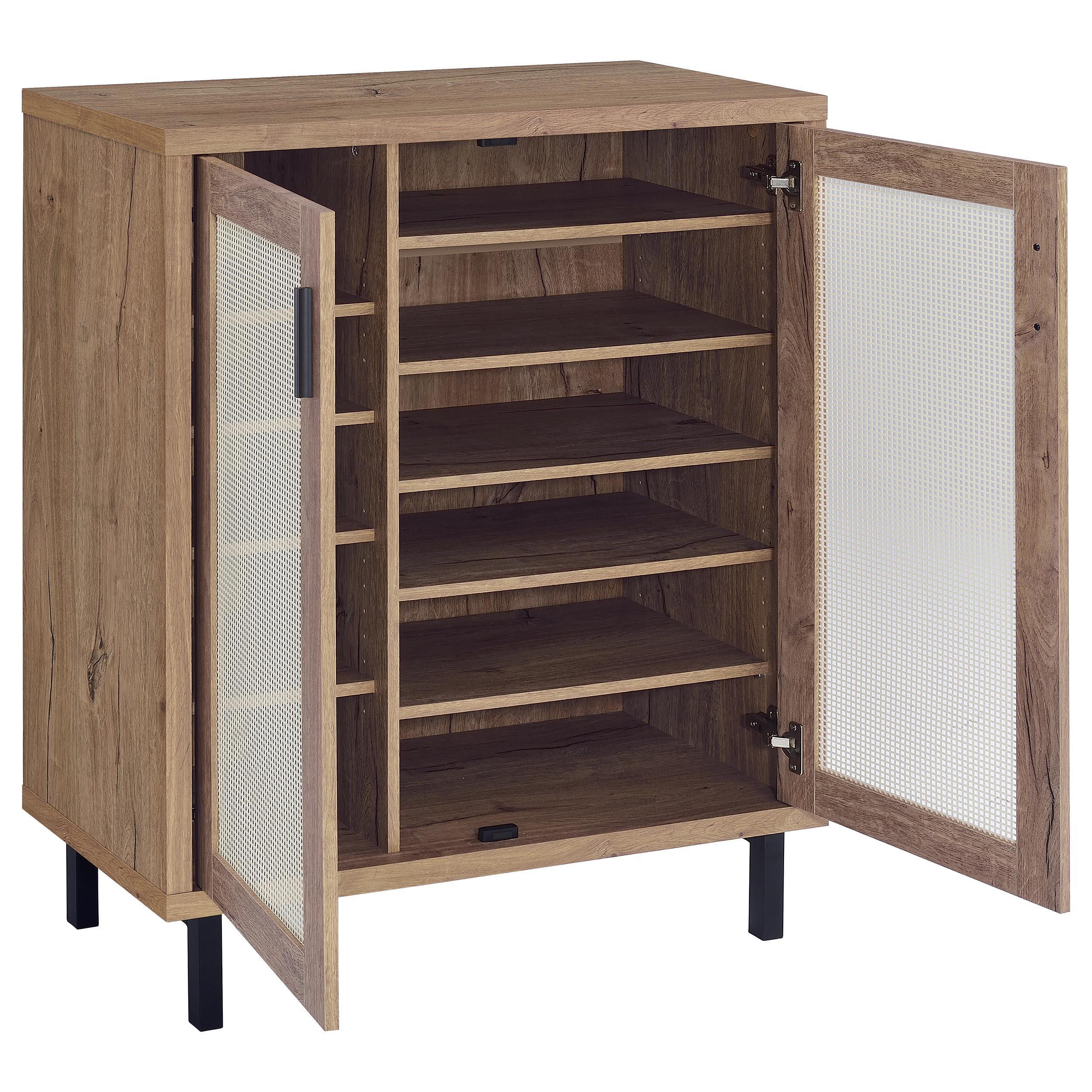 Teller 2-door Shoe Storage Cabinet Natural Oak - Image 3