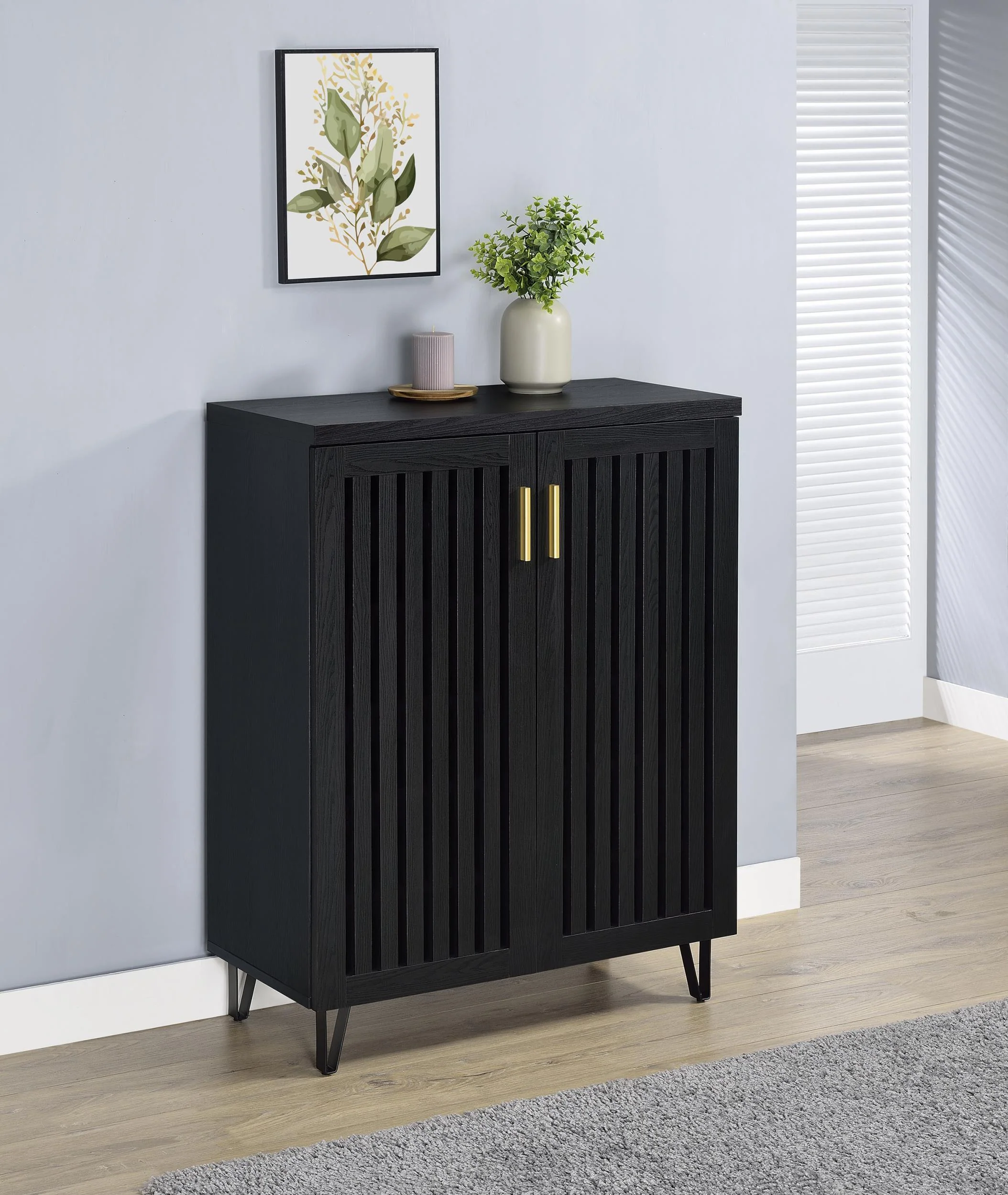 Brixton 2-door Entryway Shoe Storage Cabinets Black - Image 2
