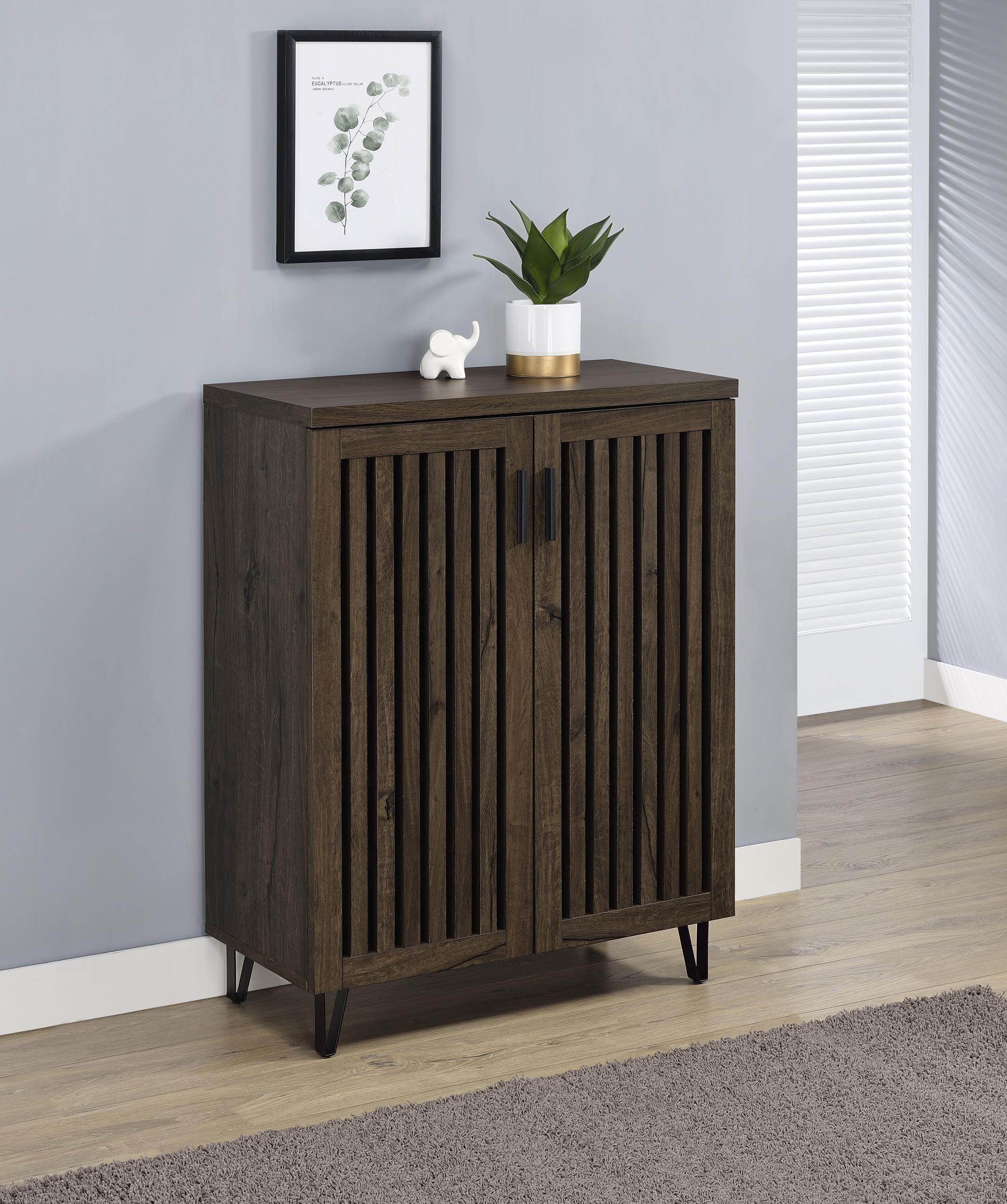 Brixton 2-door Entryway Shoe Storage Cabinets Smoked Oak - Image 2