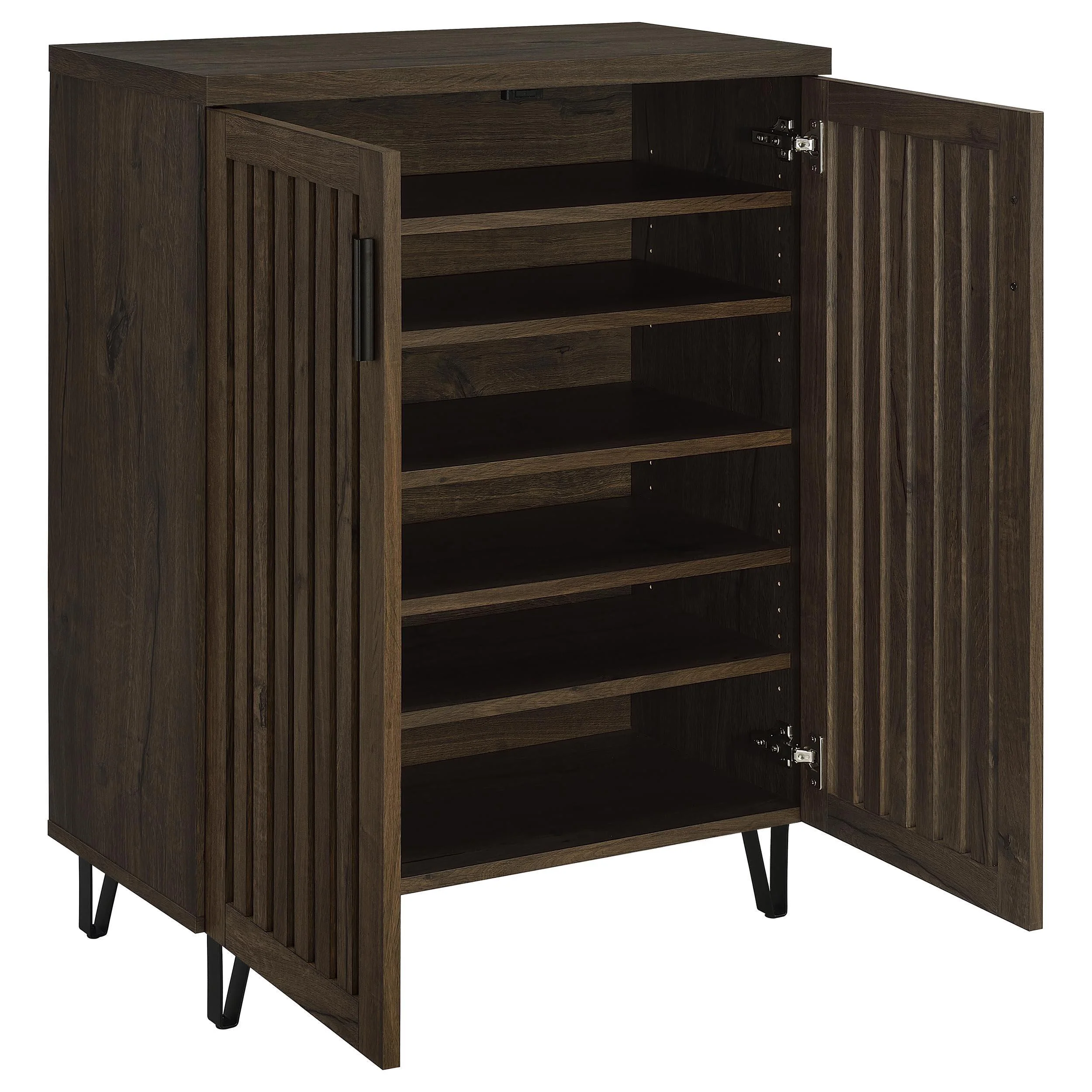 Brixton 2-door Entryway Shoe Storage Cabinets Smoked Oak - Image 3