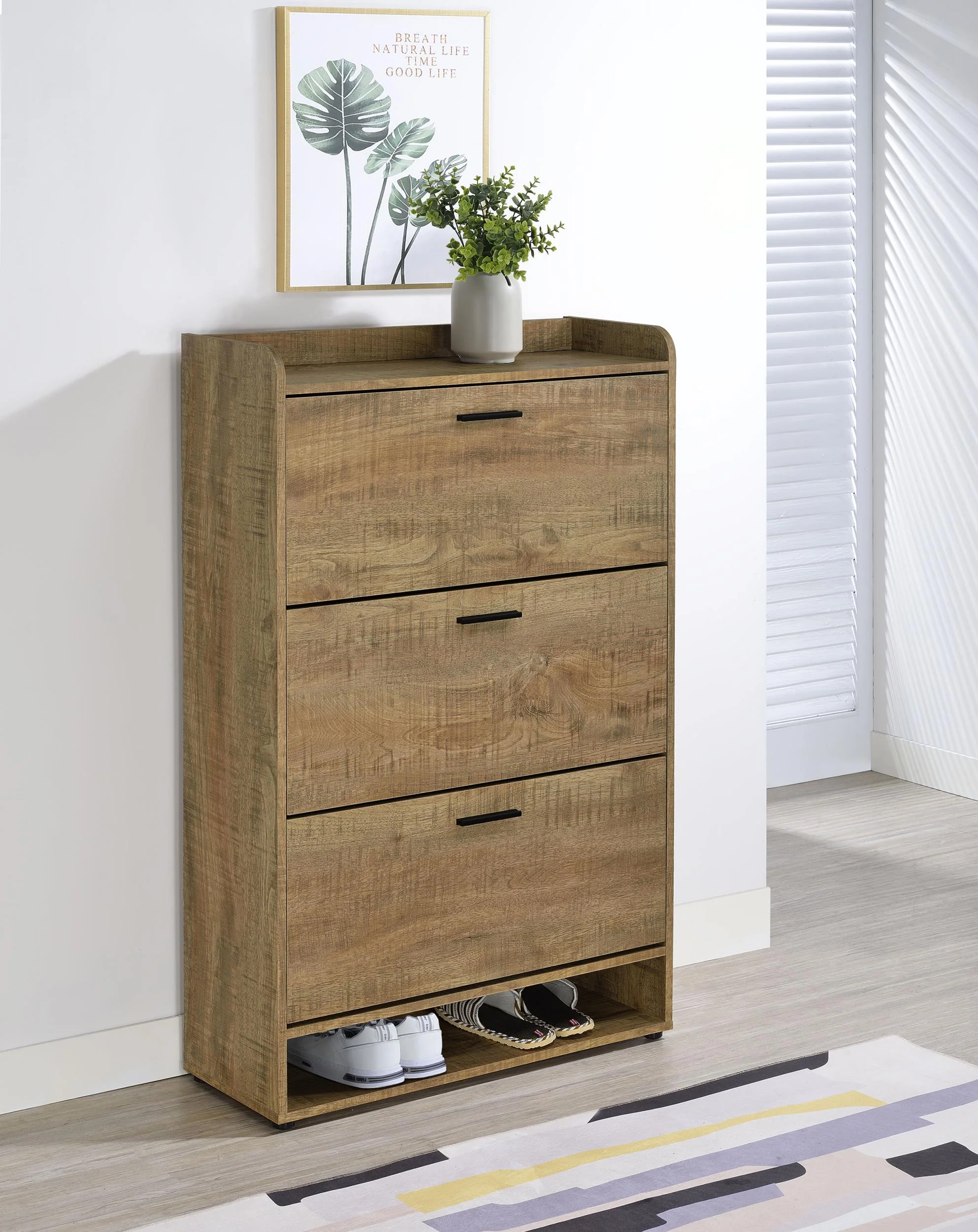 Denia 3-tier Engineered Wood Shoe Cabinet Mango - Image 2