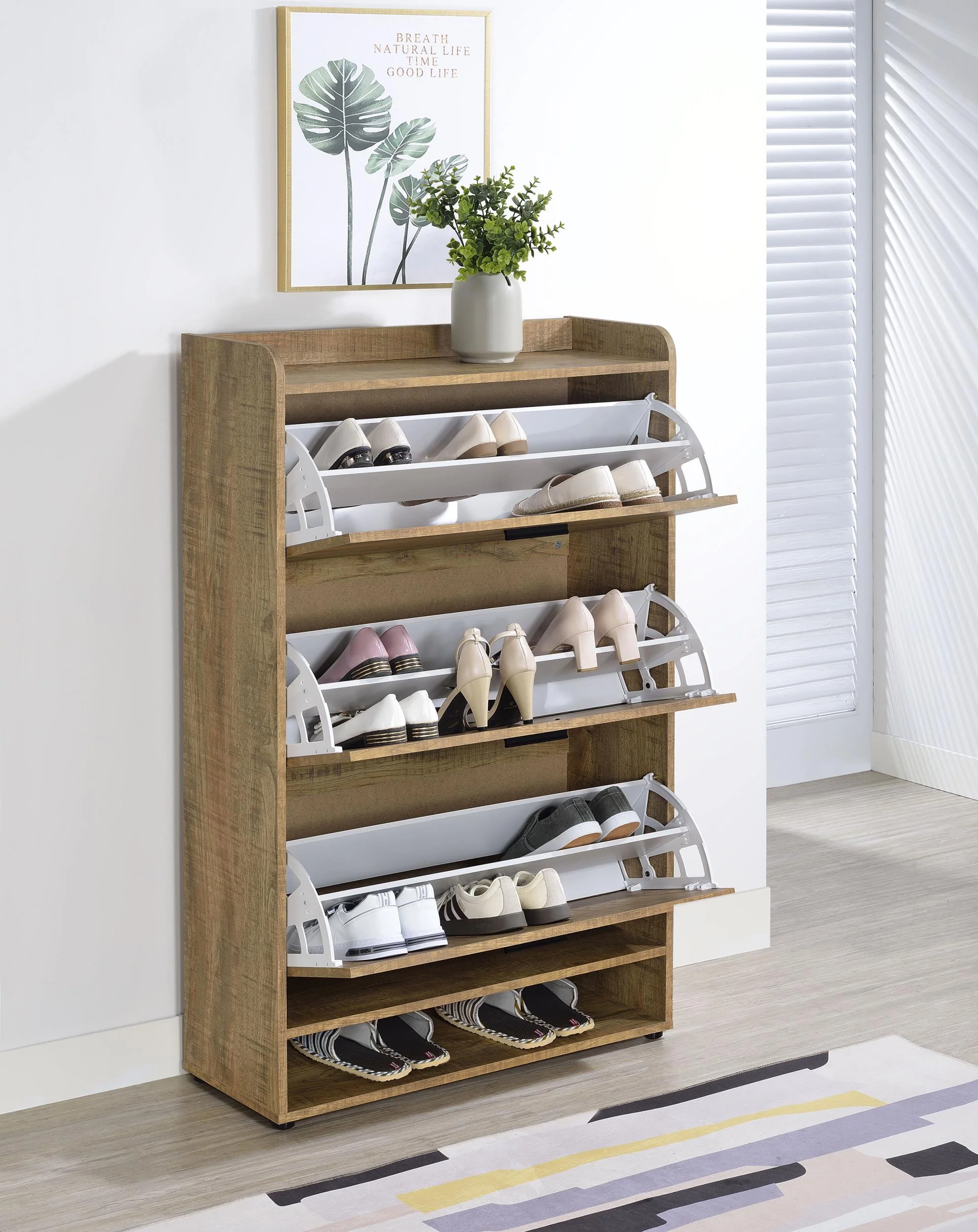Denia 3-tier Engineered Wood Shoe Cabinet Mango - Image 3
