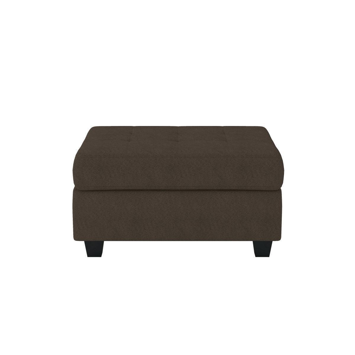 Maston Chocolate Fabric Tufted Storage Ottoman - Image 1