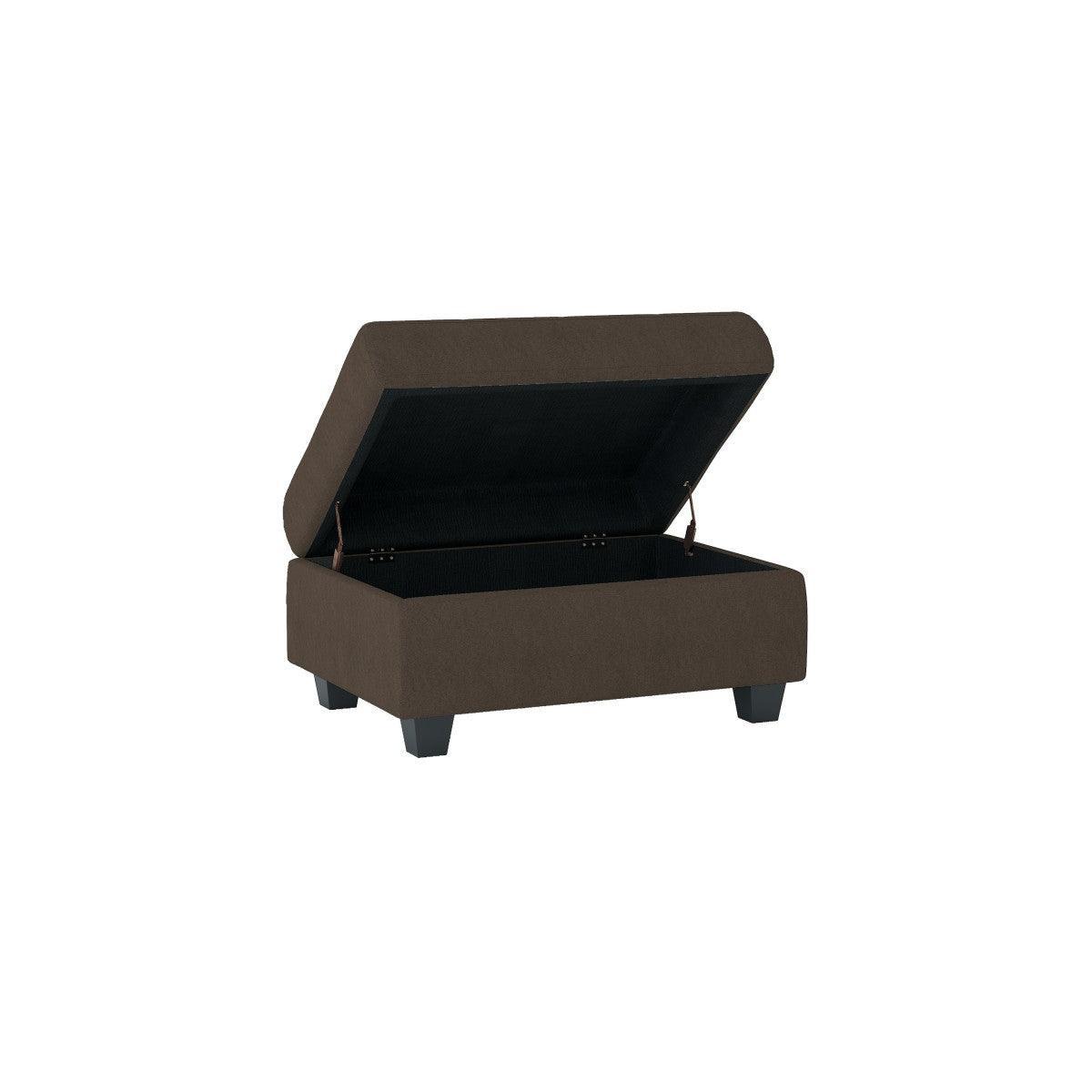 Maston Chocolate Fabric Tufted Storage Ottoman - Image 2