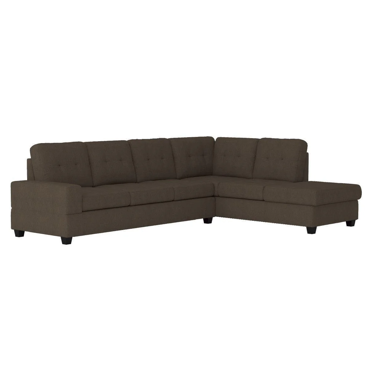 Maston Chocolate Fabric 2-Piece Reversible Sectional - Image 3