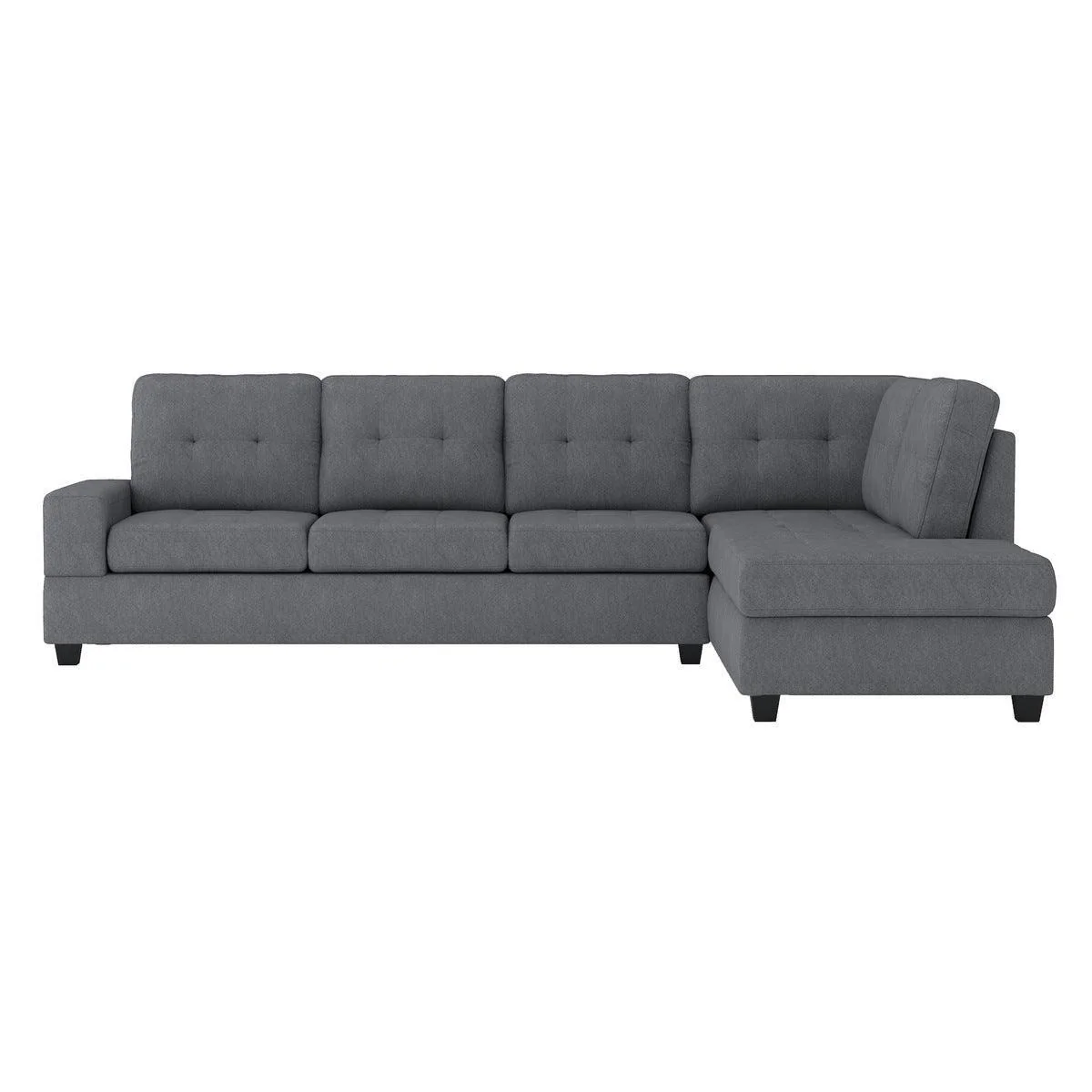 Maston Dark Gray Fabric 2-Piece Reversible Sectional - Image 1