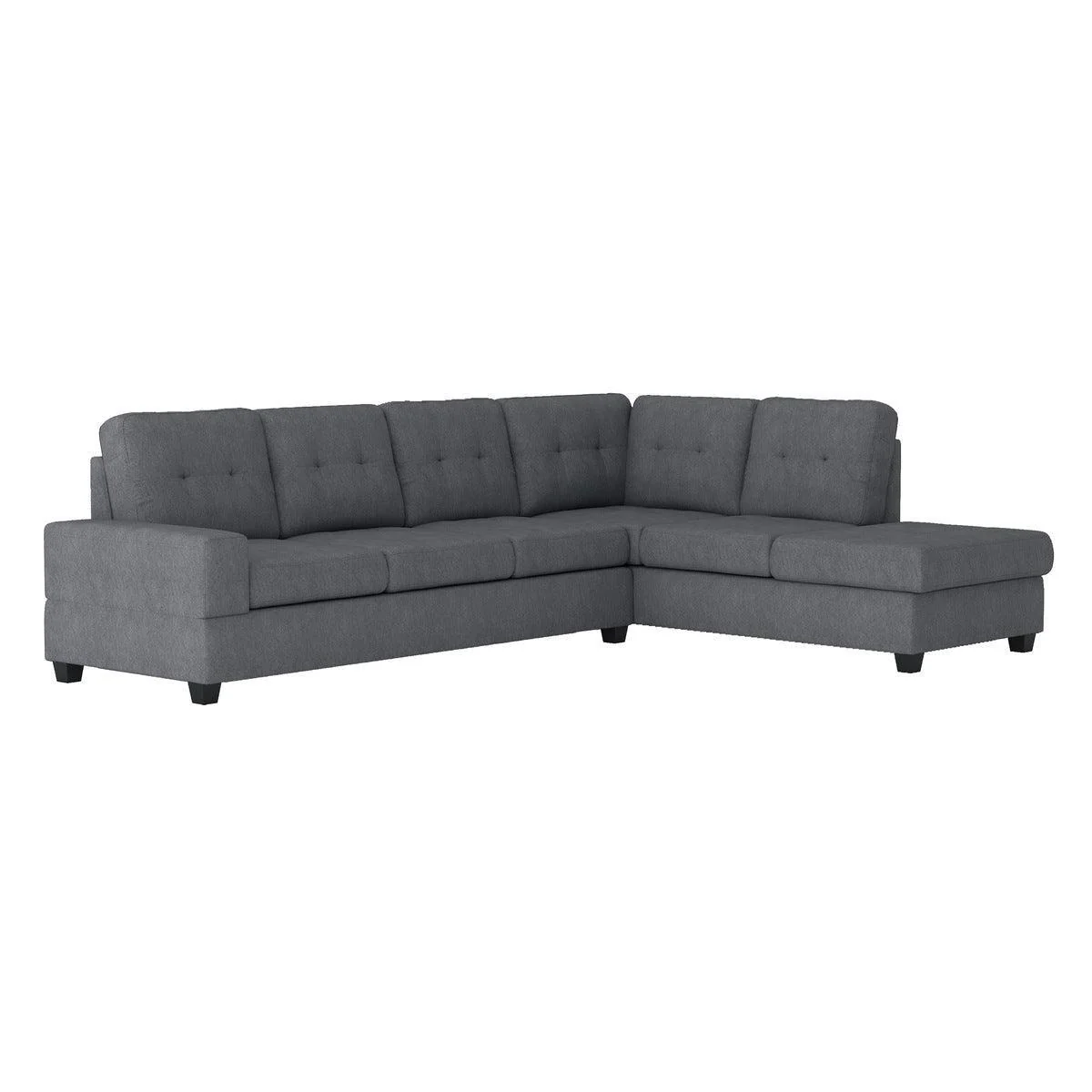 Maston Gray Fabric 2-Piece Reversible Sectional Storage Ottoman - Image 2