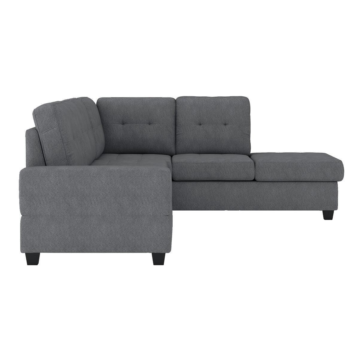 Maston Dark Gray Fabric 2-Piece Reversible Sectional - Image 3