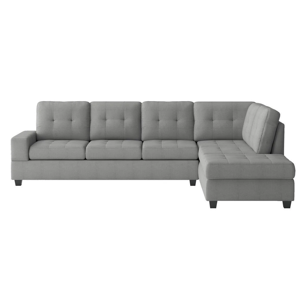 Maston Light Gray Fabric 2-Piece Reversible Sectional - Image 3