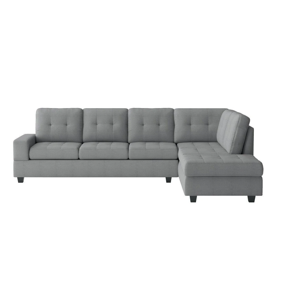 Maston Gray Fabric 2-Piece Reversible Sectional - Image 1