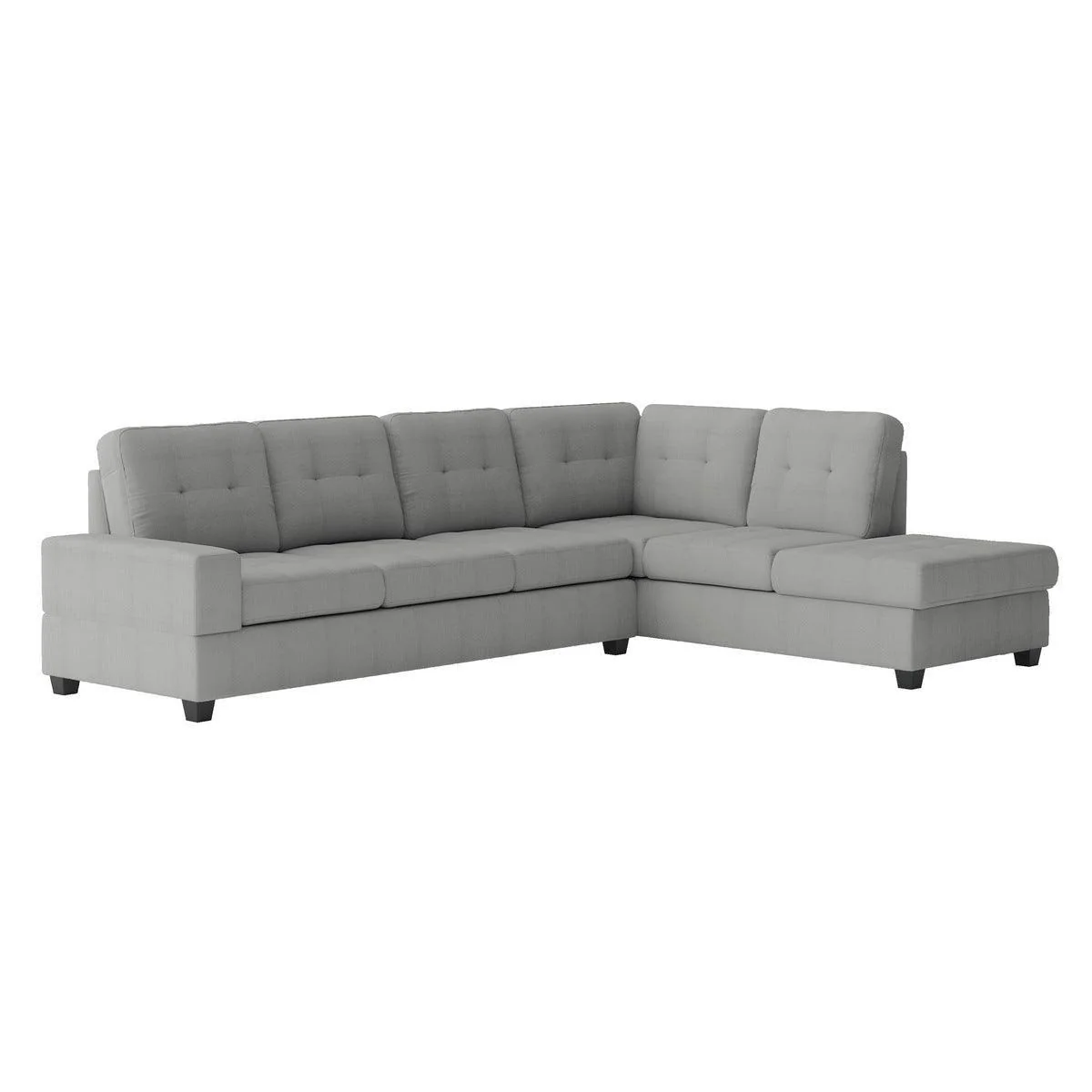Maston Light Gray Fabric 2-Piece Reversible Sectional - Image 2