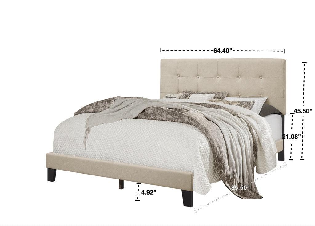 Nini Fog Upholstered Platform Queen Bed - Image 1