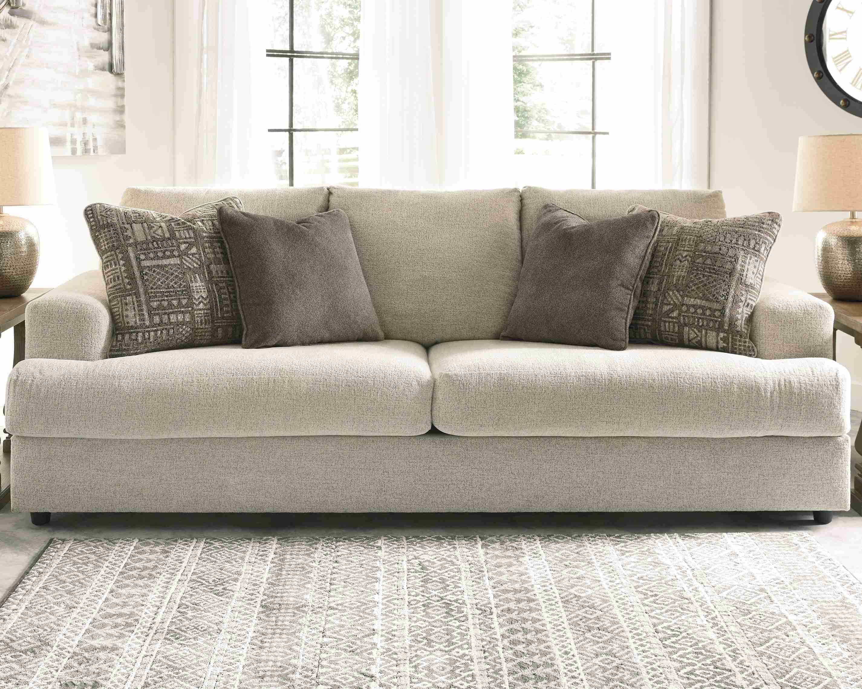 Soletren Stone Chenille Sofa - Image 3