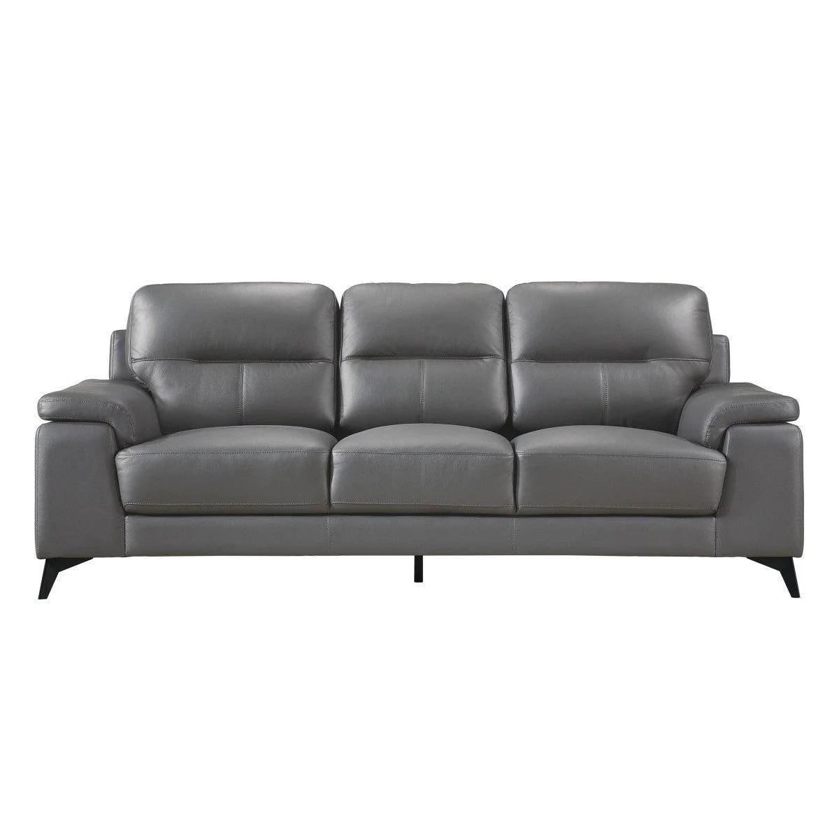 Mischa Dark Gray Faux Leather Sofa - Image 1