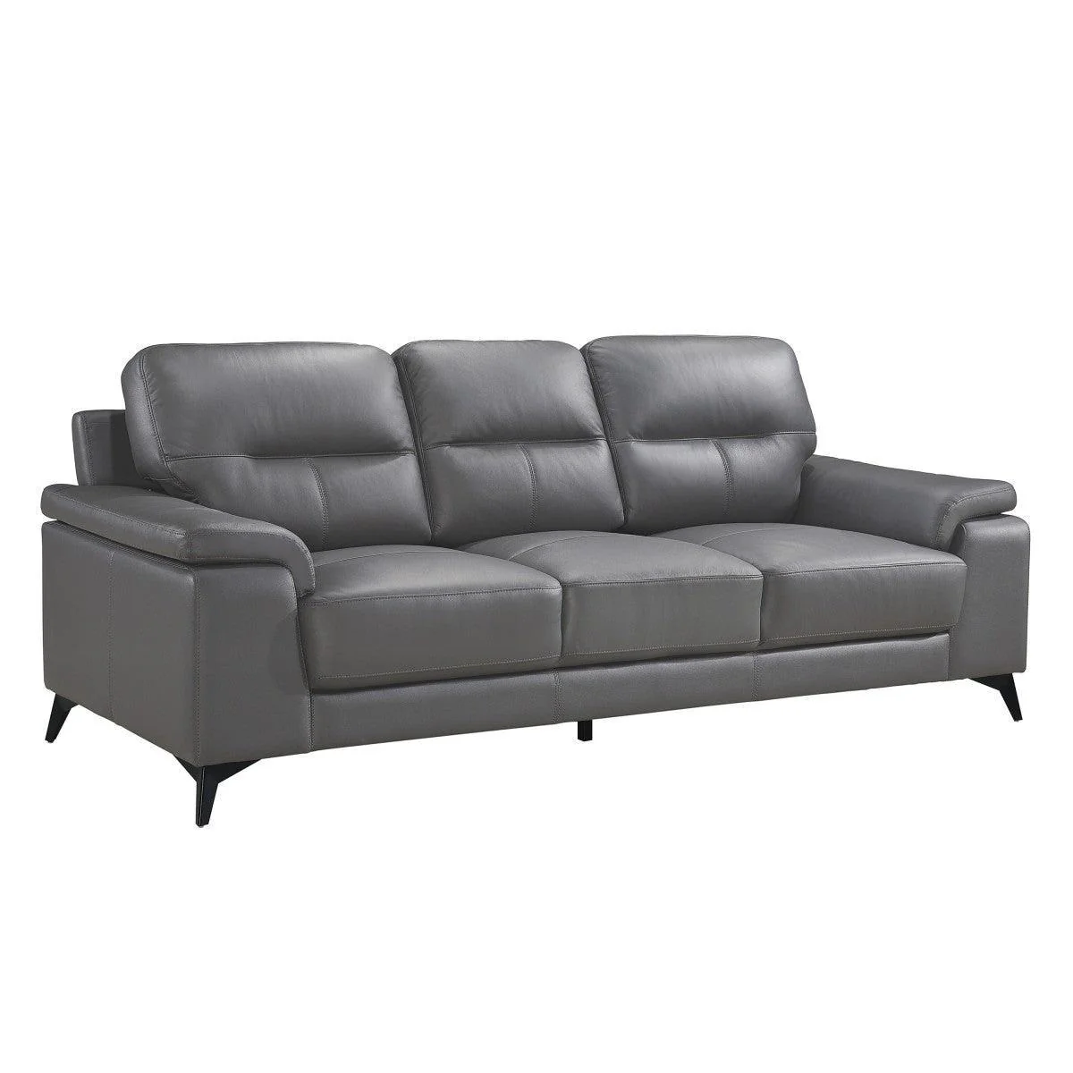 Mischa Dark Gray Faux Leather Sofa - Image 2