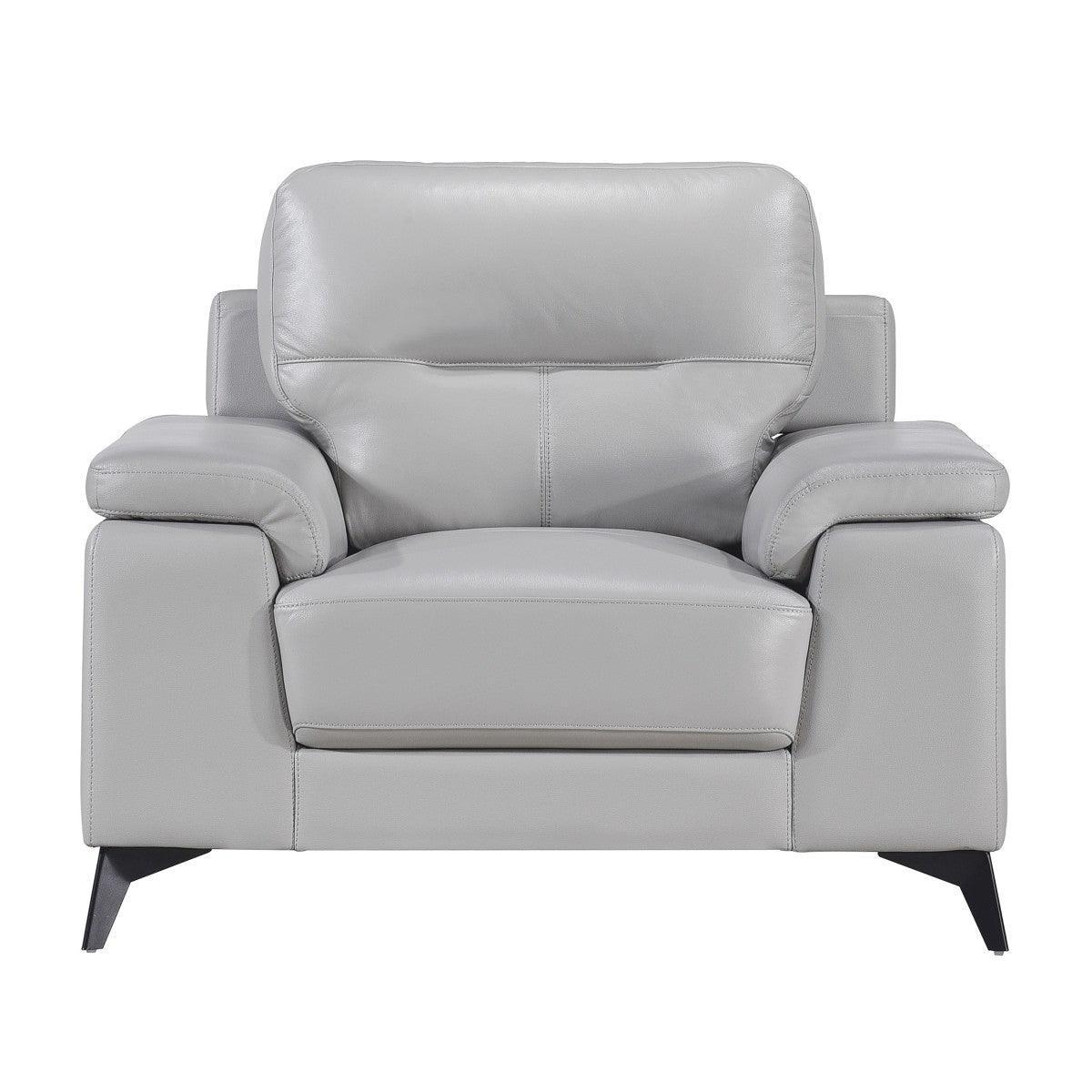 Mischa Silver Gray Top Lether Faux Leather Chair - Image 1